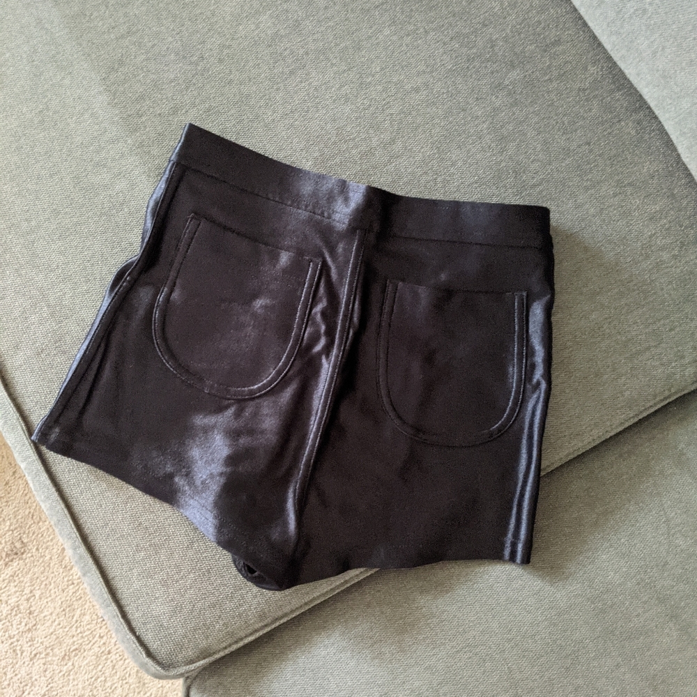 American Apparel black disco shorts